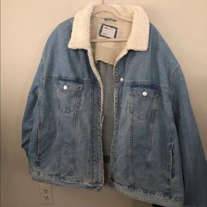 ASOS Curve Denim Borg Jacket US 24